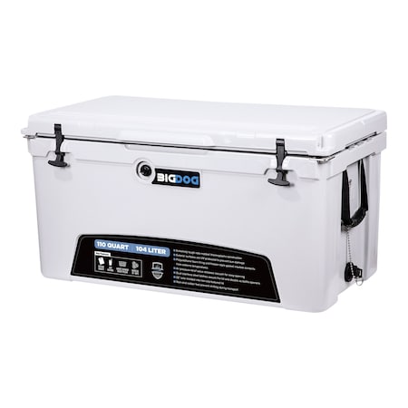 Husky Towing Husky 110 Quart Hard Cooler; Ice Retention; 144 Can Capacity; White; Roto-Molded BDC110